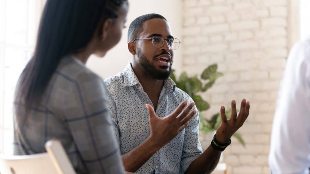 Black couple in counseling.