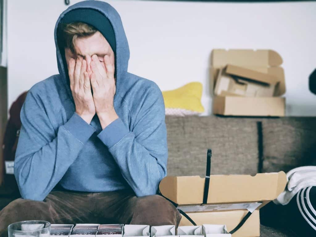 Man feeling stressed as a result of being highly sensitive.