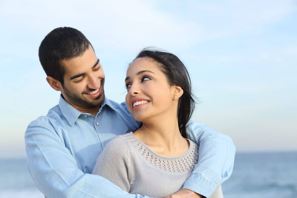 Happy Muslim couple.