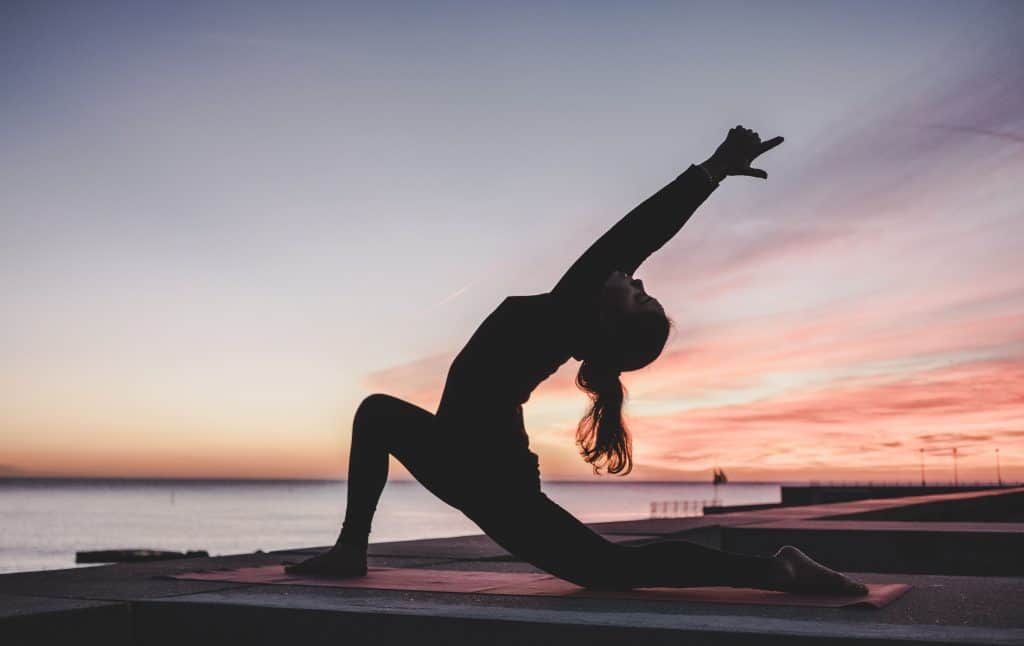 Person doing yoga.