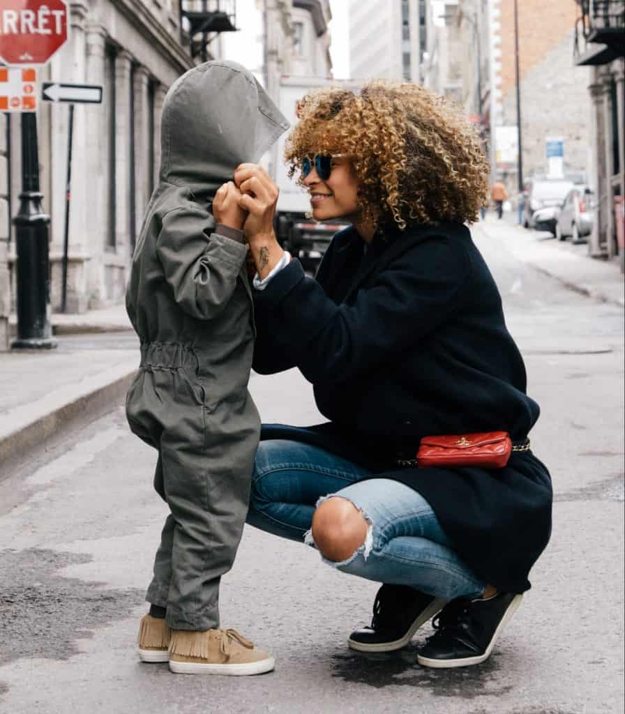 Mom with her toddler.