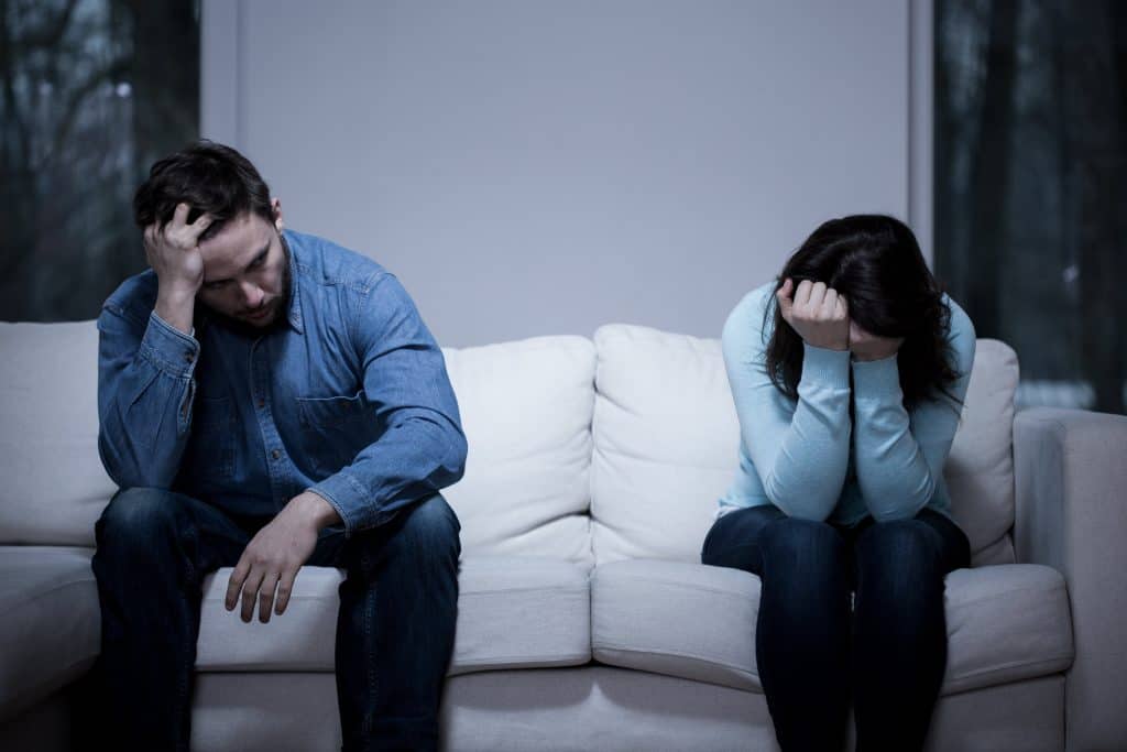 Couple going through relationship conflict.