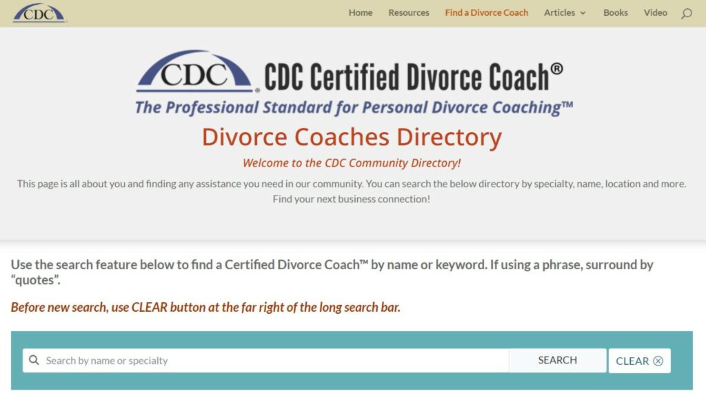 Certified Divorce Coach Directory